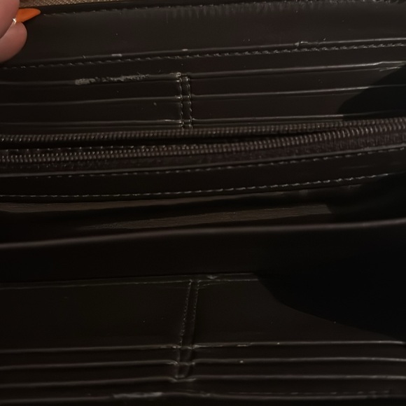 Coach Perforated C Leather Zip Around Wallet GOLD - Picture 3 of 6